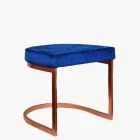 Layto Low Stool Blue Velvet & Rose Gold Leg 46cm