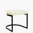 Layto Low Stool Cream Boucle Fabric & Black Leg 46cm