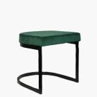Layto Low Stool Green Velvet & Black Leg 46cm