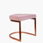 Layto Low Stool Pink Velvet & Rose Gold Leg 46cm