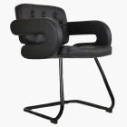 Luce Office Chair Black Faux Leather & Black Base