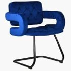 Luce Office Chair Blue Velvet & Black