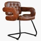 Luce Office Chair Vintage Brown Faux Leather & Black
