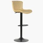Lucia Bar Stool Cream Leather & Black Base