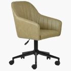 Lule Office Chair Cream Faux Leather & Black