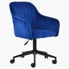 Lule Office Chair Blue Velvet & Black