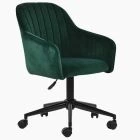 Lule Office Chair Green Velvet & Black