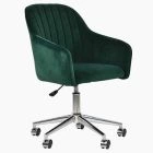 Lule Office Chair Green Velvet & Chrome