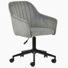 Lule Office Chair Grey Velvet & Black
