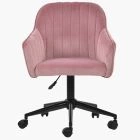 Lule Office Chair Pink Velvet & Black
