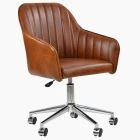 Lule Office Chair Vintage Brown Faux Leather & Chrome