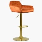 Manor Bar Stool Burnt Orange Velvet & Gold Base