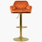 Manor Bar Stool Burnt Orange Velvet & Gold Base