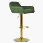 Manor Bar Stool Vintage Green Leather & Gold Base