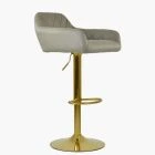 Manor Bar Stool Taupe Leather & Gold Base
