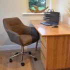 Manta Office Chair Antique Brown Faux Leather & Chrome