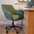 Manta Office Chair Vintage Green Faux Leather & Black