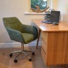 Manta Office Chair Vintage Green Faux Leather & Chrome