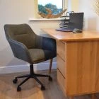 Manta Office Chair Grey Faux Leather & Black