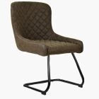 Marco Dining Chair Antique Brown Faux Leather & Black Legs