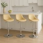 Mason Bar Stool Cream Leather & Chrome Base