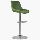 Mason Bar Stool Vintage Green Leather & Chrome Base