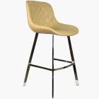 Matteo Bar Stool Cream Leather & Chrome Leg 65cm