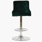 Maxwell Bar Stool Emerald Green Velvet & Chrome Base