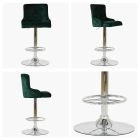 Maxwell Bar Stool Green Velvet & Chrome Base