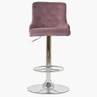 Maxwell Bar Stool Pink Velvet & Chrome Base