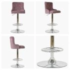 Maxwell Bar Stool Pink Velvet & Chrome Base