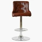 Maxwell Bar Stool Tan Brown Leather & Chrome Base