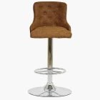 Maxwell Bar Stool Antique Brown Leather & Chrome Base