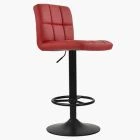 Moira Bar Stool Wine Red Leather & Black Base