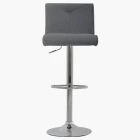 Monaco Bar Stool Grey Fabric & Chrome Base
