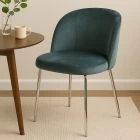 Montadale Dining Chair Dark Grey Velvet & Chrome Legs
