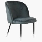 Montadale Dining Chair Dark Grey Velvet & Black \ Silver Legs