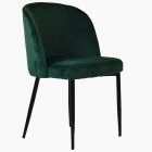 Montadale Dining Chair Green Velvet & Black Legs