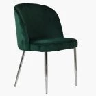 Montadale Dining Chair Green Velvet & Chrome Legs