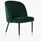 Montadale Dining Chair Green Velvet & Black \ Silver Legs