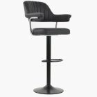 Nova Bar Stool Black Leather & Black Base