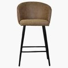 Novara Bar Stool Aged Brown Leather & Black Leg