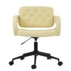 Croyde Office Chair Cream Leather & Black