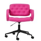 Croyde Office Chair Hot Pink Leather & Black