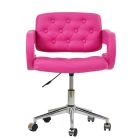 Stanford Office Chair Hot Pink Leather & Chrome