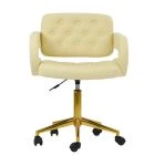 Sindy Office Chair Cream Leather & Gold stanford