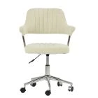 Yale Office Chair Natural Cream Fabric & Chrome