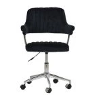 Yale Office Chair Black Velvet & Chrome