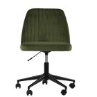 Danbury Office Chair Olive Green Velvet & Black