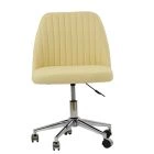 Danbury Office Chair Cream Leather & Chrome